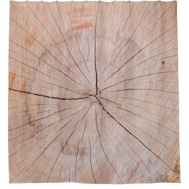 Brown wood slab shower curtain (Front)