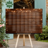 Brown Wood String Lights 22 Tables Wedding Seating