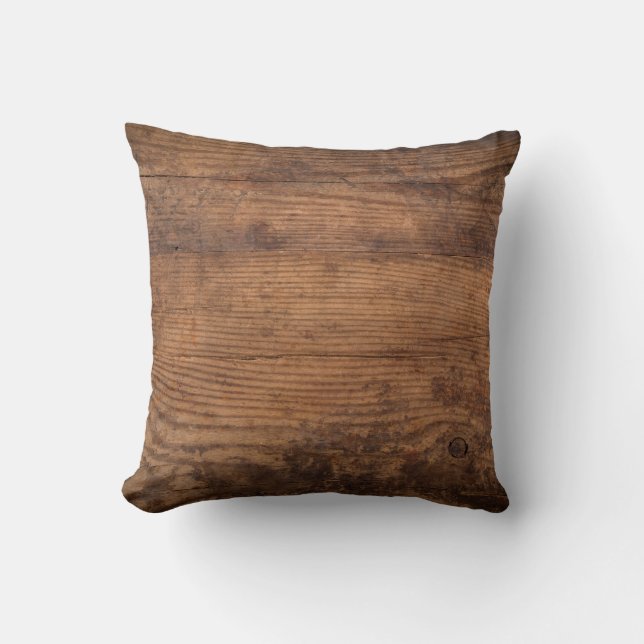 Brown wood texture. Abstract background, empty tem Cushion (Front)