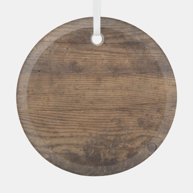 Brown Wood Texture Abstract Background Glass Tree Decoration (Front)