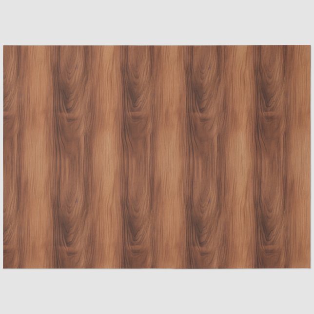 Brown Wood Texture, Brown Wood Grain Pattern  Tissue Paper (Front)