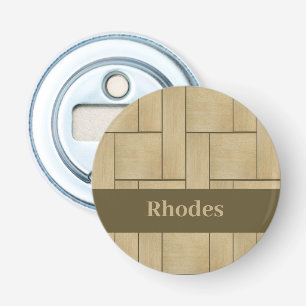 Brown wood tile print bottle opener
