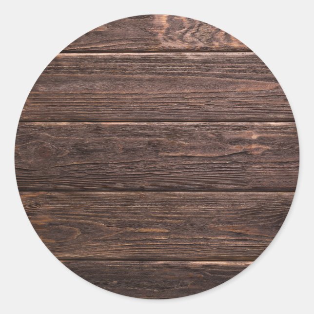 Brown Wood Wall Boards Texture Classic Round Sticker (Front)