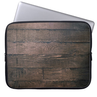 Brown wooden boards laptop sleeve