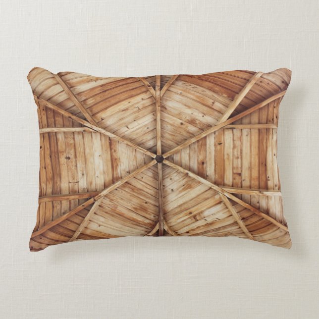 Brown wooden ceiling surface decorative cushion (Front)