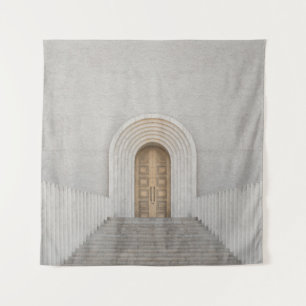 BROWN WOODEN DOOR TAPESTRY