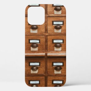 Brown wooden drawer iPhone 12 case