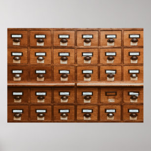 Brown wooden drawer poster