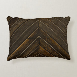 Brown wooden frame decorative cushion