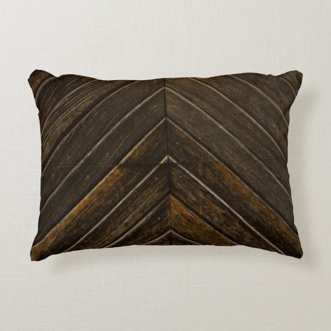 Brown wooden frame decorative cushion (Front)