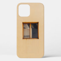 BROWN WOODEN FRAMED GLASS WINDOW