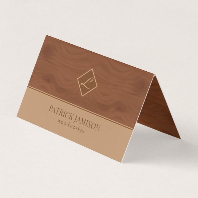 Brown Wooden Knot With Logo Business Card (Front)