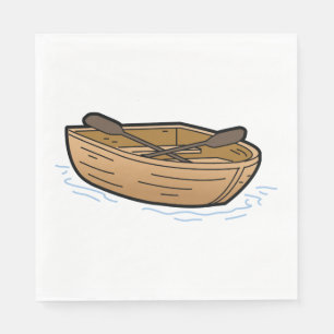 Brown Wooden Row Boat Napkins