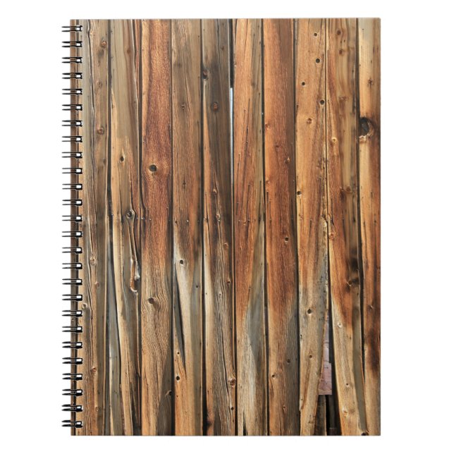 Brown wooden surface notebook (Front)