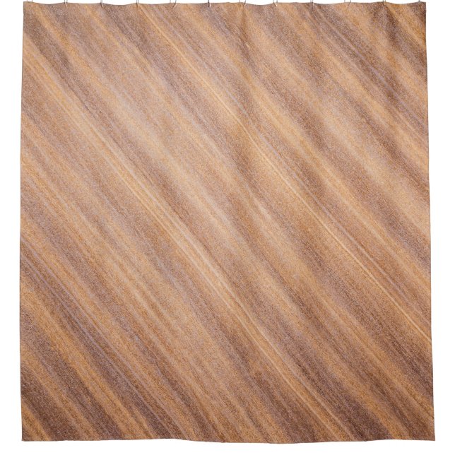 Brown wooden surface shower curtain (Front)