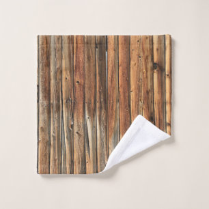 Brown wooden surface wash cloth