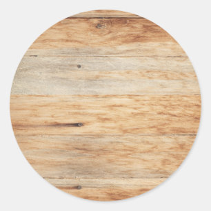 Brown wooden texture frame background classic round sticker