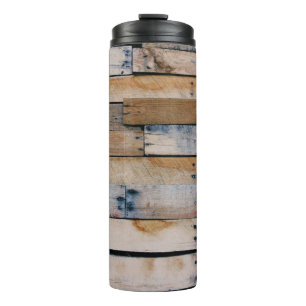 Brown wooden wall thermal tumbler