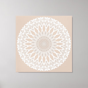Brown Wool Tristyns Mandala Canvas Print