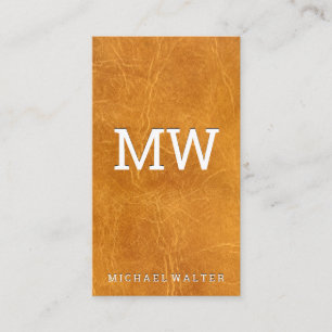 Brown Worn Leather  Business Card