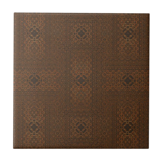 Brown Woven Look Pattern Ceramic Tile (Front)