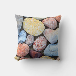 Brown yellow and grey stones cushion