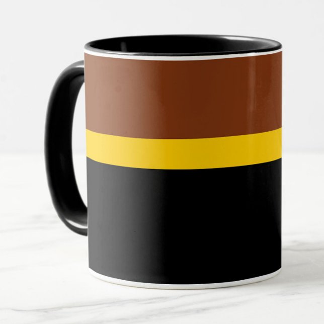Brown Yellow Black Colour Block Style Design  Mug (Creator Uploaded)