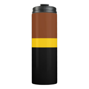 Brown Yellow Black Colour Block Style Design Thermal Tumbler