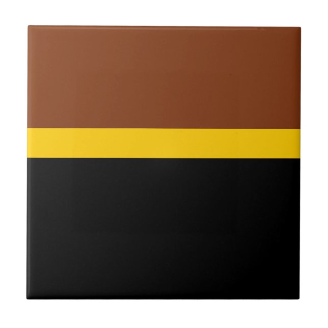 Brown Yellow Black Colour Block Style Design  Tile (Front)