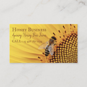 Brown Yellow Honeycomb bees pure raw farm Apiarist Business Card