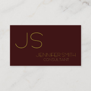 Brown Yellow Monogram Consultant Business Card