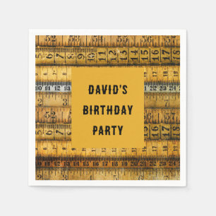 BROWN & YELLOW SCHOOL RULERS NAPKIN