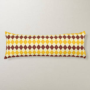 Brown - Yellow Scottish Tartan-Pattern Body Cushion