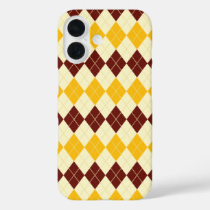 Brown - Yellow Scottish Tartan-Pattern iPhone 16 Case
