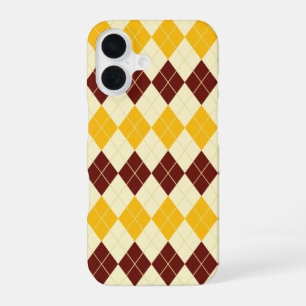 Brown - Yellow Scottish Tartan-Pattern iPhone 16 Case