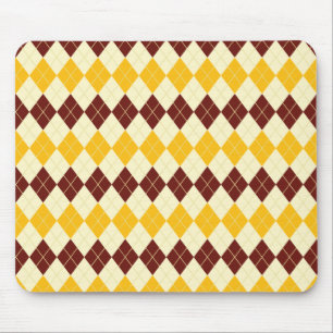 Brown - Yellow Scottish Tartan-Pattern Mouse Mat