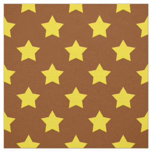 Brown Yellow Stars Pattern Decorative Textile Fabric