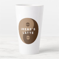 Brown Yin & Yang coffee bean logo custom latte mug