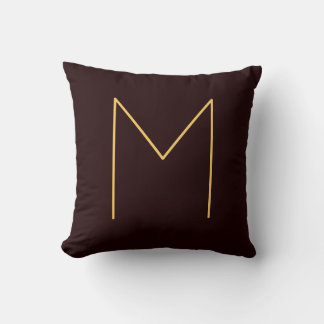 Brown Your Name Initial Monogrammed Modern Plain Cushion