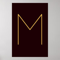 Brown Your Name Initial Monogrammed Modern Plain