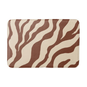 Brown Zebra Bath Mat Bathroom Rug Animal Print