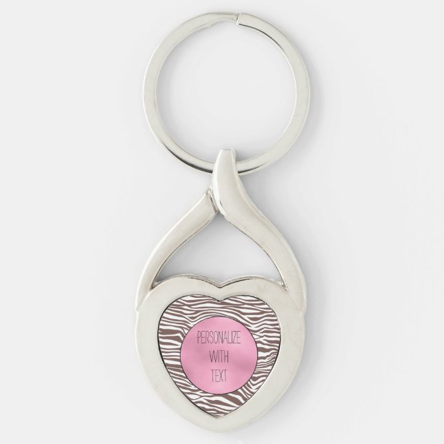 Brown Zebra Print Key Ring (Front)