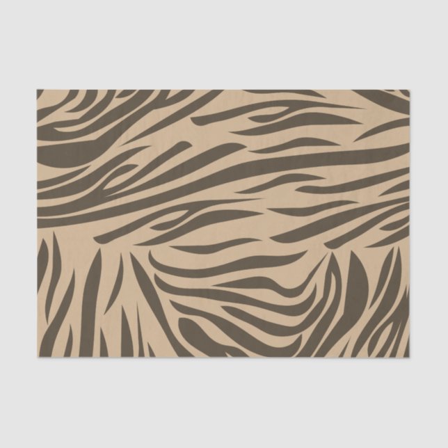 Brown Zebra Print Tissue Paper (Front)