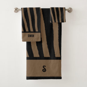 Brown Zebra Print Towel