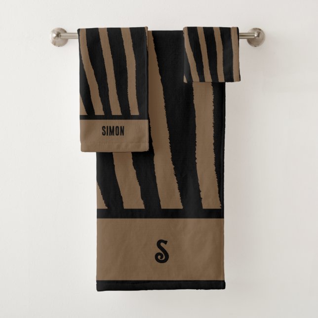 Brown Zebra Print Towel (Insitu)