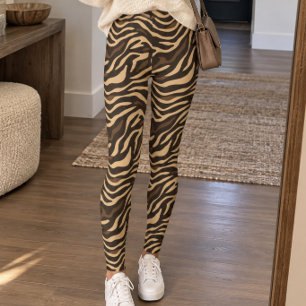 Brown Zebra Stripe Leggings