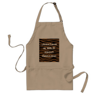 Brown Zebra Stripes Apron