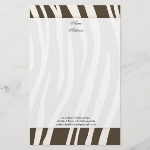 Brown Zebra Stripes background colour!! Stationery