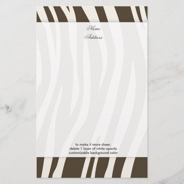 Brown Zebra Stripes background colour!! Stationery (Front)