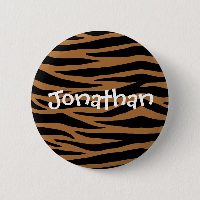 Brown Zebra Stripes Button (Front)